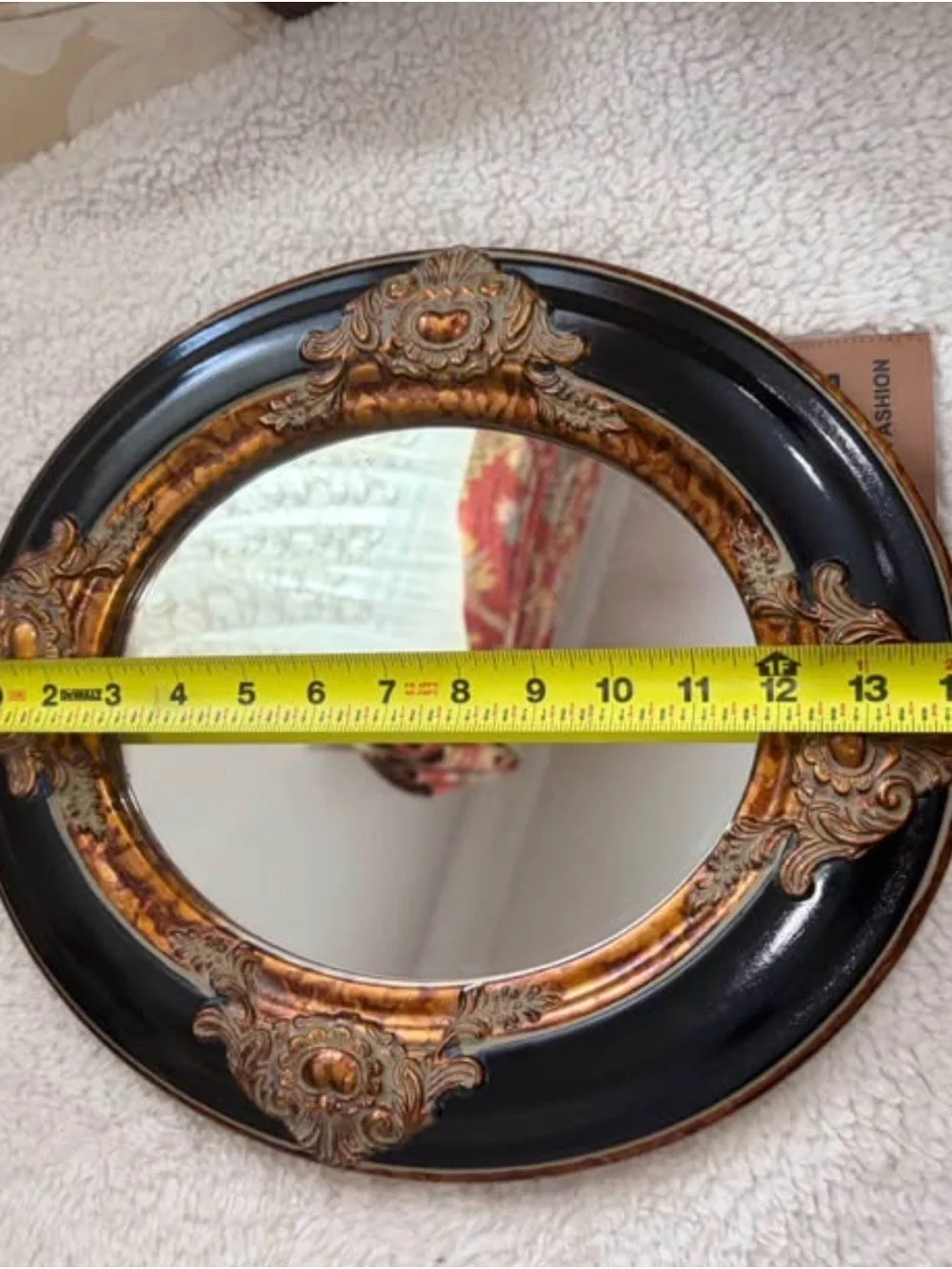 Classic Ornate Navy and Gold Wall Mirror - Elegant Home Wall Decor